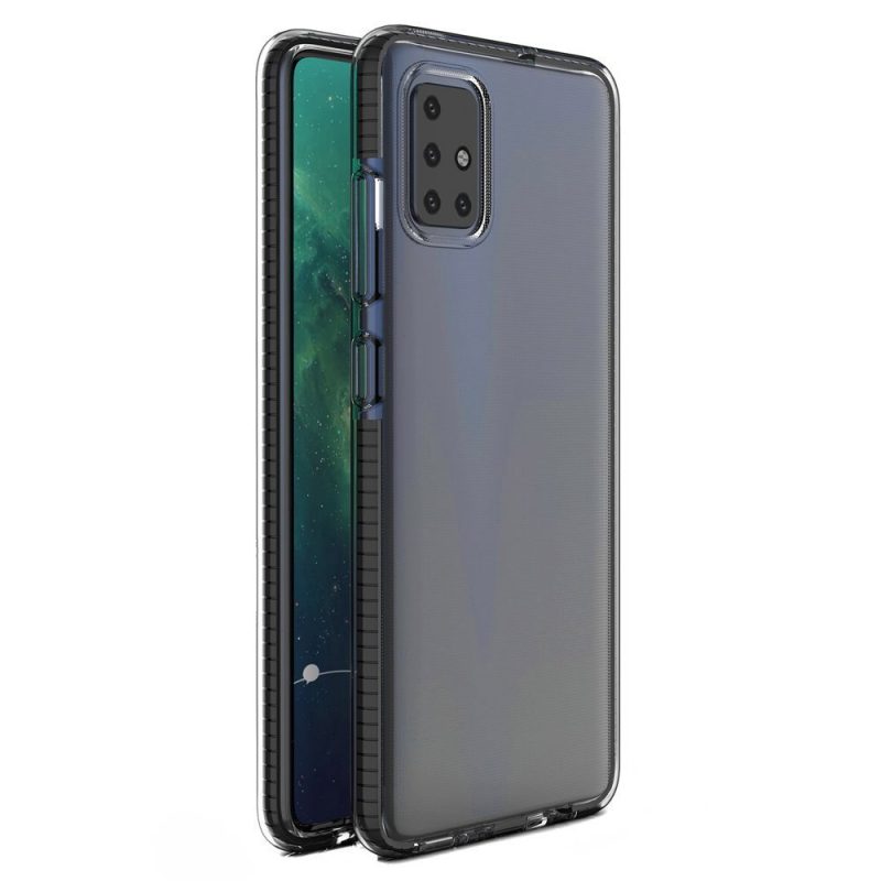 Lacné Kryty | Transparentný kryt Spring Case 1mm čierny rám – Samsung Galaxy A21s