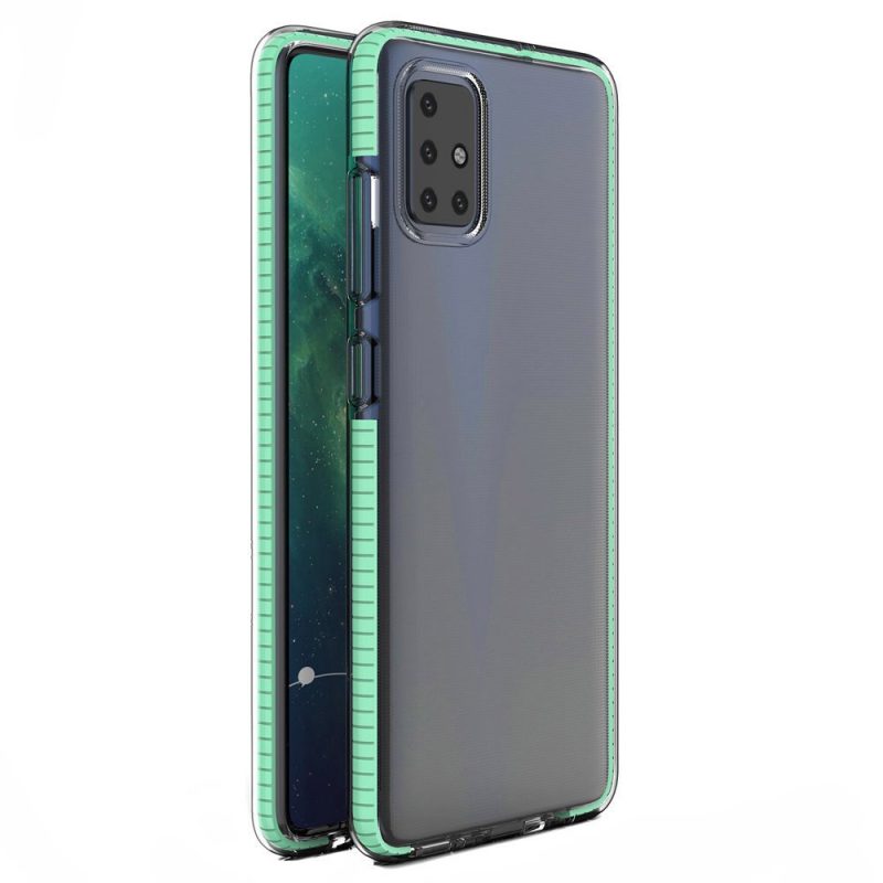 Lacné Kryty | Transparentný kryt Spring Case 1mm mätový rám – Samsung Galaxy A21s