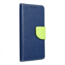 Peňaženkové puzdro Fancy Book modro-limetkové – iPhone 12