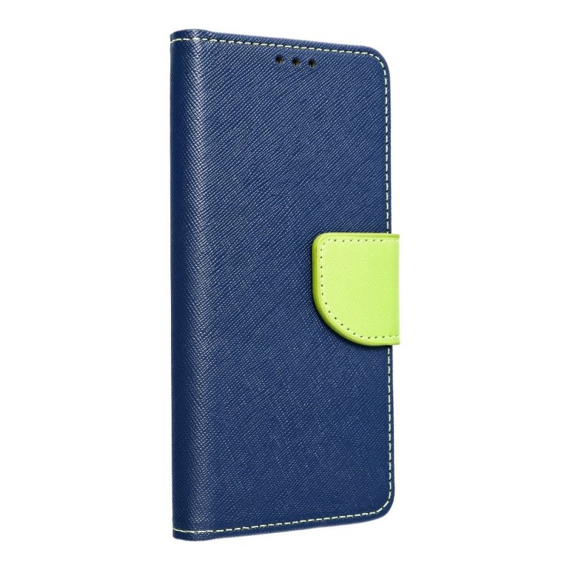 Peňaženkové puzdro Fancy Book modro-limetkové – iPhone 12 Mini