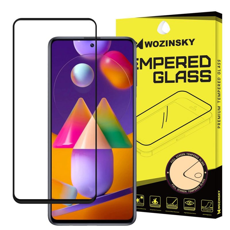 Lacné Kryty | Tvrdené sklo celopovrchové 9H Wozinsky čierne – Samsung Galaxy M31s