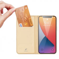 Lacné Kryty | Peňaženkové puzdro Dux Ducis Skin Pro zlaté – Apple iPhone 12 Pro Max | Lacné Kryty