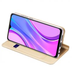 Lacné Kryty | Peňaženkové puzdro Dux Ducis Skin Pro zlaté – Xiaomi Redmi 9 | Lacné Kryty