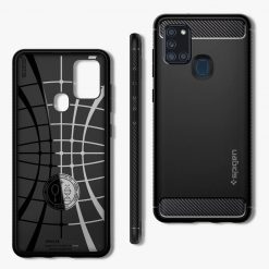 Zadný kryt Spigen Rugged Armor čierny – Samsung Galaxy A21s | Lacné Kryty Lacné Kryty | Zadný kryt Spigen Rugged Armor čierny – Samsung Galaxy A21s | Lacné Kryty
