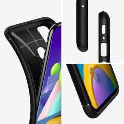 Zadný kryt Spigen Rugged Armor čierny – Samsung Galaxy M21 | Lacné Kryty Lacné Kryty | Zadný kryt Spigen Rugged Armor čierny – Samsung Galaxy M21 | Lacné Kryty