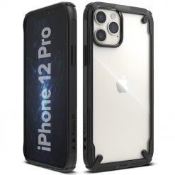 Odolný kryt Ringke Fusion X transparentno-čierny – Apple iPhone 12 / iPhone 12 Pro