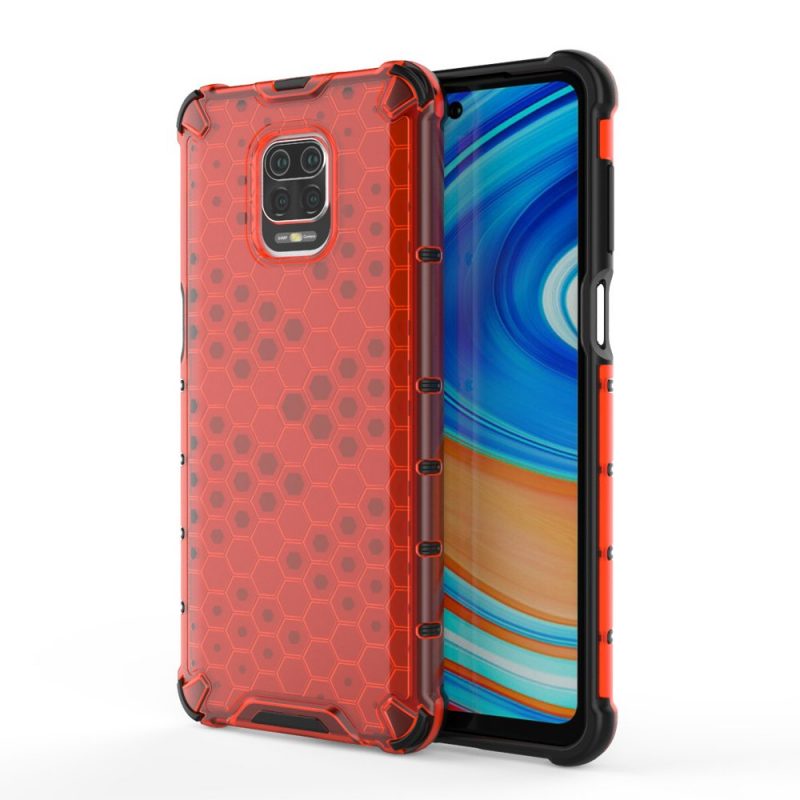 Lacné Kryty | Odolný kryt Honeycomb Armor červený – Xiaomi Redmi Note 9S / Redmi Note 9 Pro