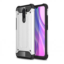 Odolný kryt Hybrid Armor strieborný – Xiaomi Redmi 9