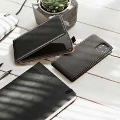 Lacné Kryty | Vyklápacie flipové puzdro Flip Flexi čierne – iPhone 12 / iPhone 12 Pro | Lacné Kryty