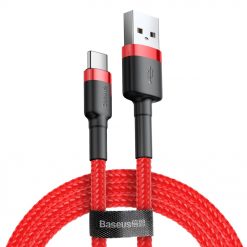 Lacné Kryty | Dátový kábel Baseus Cafule Cable USB / USB-C QC3.0 3A 1m čierno-červený