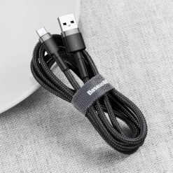 Lacné Kryty | Dátový kábel Baseus Cafule Cable USB / USB-C QC3.0 3A 1m čierny | Lacné Kryty