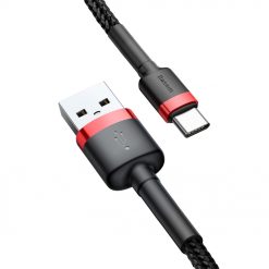 Lacné Kryty | Dátový kábel Baseus Cafule Cable USB / USB-C QC3.0 3A 1m čierno-červený | Lacné Kryty