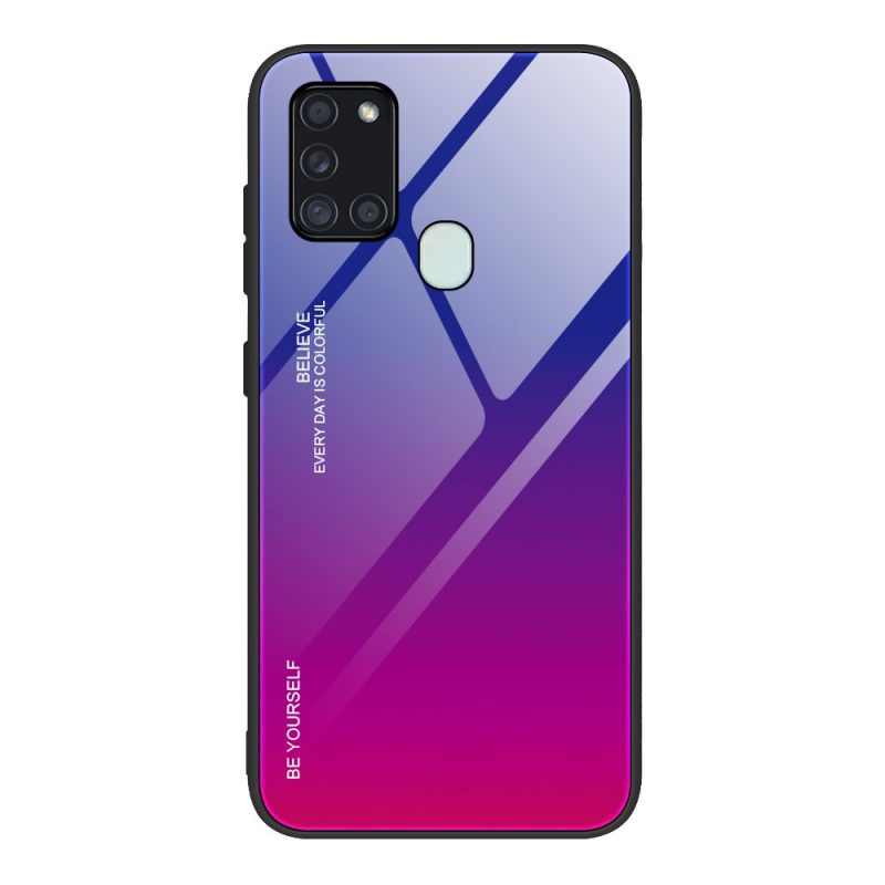 Lacné Kryty | Sklenený kryt Gradient glass modro-fialový – Samsung Galaxy A21s