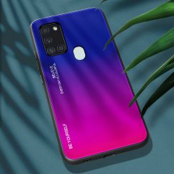 Sklenený kryt Gradient glass modro-fialový – Samsung Galaxy A21s | Lacné Kryty Lacné Kryty | Sklenený kryt Gradient glass modro-fialový – Samsung Galaxy A21s | Lacné Kryty