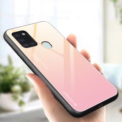 Lacné Kryty | Sklenený kryt Gradient glass žlto-ružový – Samsung Galaxy A21s | Lacné Kryty