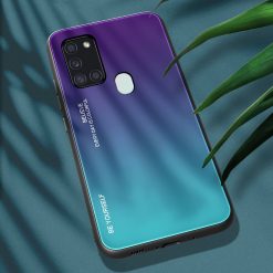 Lacné Kryty | Sklenený kryt Gradient glass fialovo-zelený – Samsung Galaxy A21s | Lacné Kryty