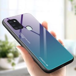 Lacné Kryty | Sklenený kryt Gradient glass fialovo-zelený – Samsung Galaxy A21s | Lacné Kryty