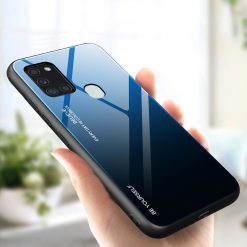 Sklenený kryt Gradient glass modro-čierny – Samsung Galaxy A21s | Lacné Kryty Lacné Kryty | Sklenený kryt Gradient glass modro-čierny – Samsung Galaxy A21s | Lacné Kryty