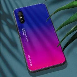 Sklenený kryt Gradient glass modro-fialový – Xiaomi Redmi 9A / Redmi 9AT | Lacné Kryty Lacné Kryty | Sklenený kryt Gradient glass modro-fialový – Xiaomi Redmi 9A / Redmi 9AT | Lacné Kryty