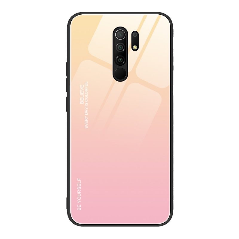 Lacné Kryty | Sklenený kryt Gradient glass ružovo-žltý – Xiaomi Redmi 9