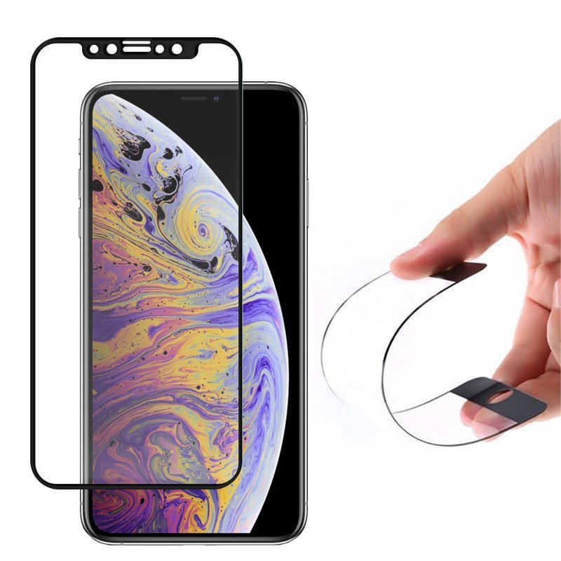 E-shop Celopovrchové Flexibilné Tvrdené sklo Full Cover Nano Flexi 9H – iPhone 12 Pro Max