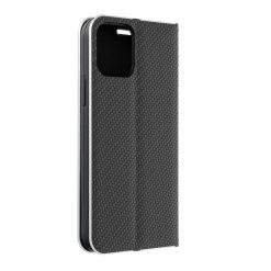 Lacné Kryty | Knižkové puzdro Luna Carbon čierne – Apple iPhone 12 / iPhone 12 Pro | Lacné Kryty