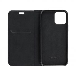 Lacné Kryty | Knižkové puzdro Luna Carbon čierne – Apple iPhone 12 / iPhone 12 Pro | Lacné Kryty