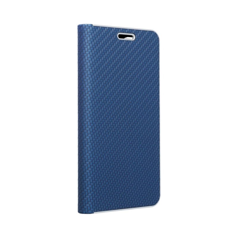 Lacné Kryty | Knižkové puzdro Luna Carbon modré – Apple iPhone 12 Mini