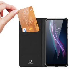 Lacné Kryty | Peňaženkové puzdro Dux Ducis Skin Pro čierne – Motorola One Fusion+ (Fusion Plus) | Lacné Kryty