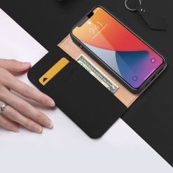 Kožené peňaženkové puzdro Dux Ducis Wish čierne – Apple iPhone 12 Mini | Lacné Kryty Lacné Kryty | Kožené peňaženkové puzdro Dux Ducis Wish čierne – Apple iPhone 12 Mini | Lacné Kryty