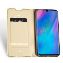 Lacné Kryty | Peňaženkové puzdro Dux Ducis Skin Pro zlaté – Huawei P30 Lite | Lacné Kryty