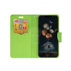 Lacné Kryty | Peňaženkové puzdro Fancy Book modro-limetkové – Xiaomi Redmi 9C | Lacné Kryty
