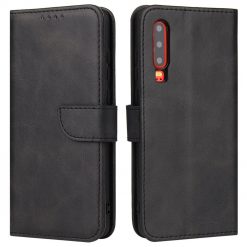 Lacné Kryty | Peňaženkové puzdro Elegant Magnet Case čierne – Huawei P30 | Lacné Kryty