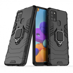 Lacné Kryty | Odolný kryt Ring Armor čierny – Samsung Galaxy A21s | Lacné Kryty