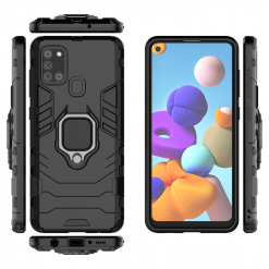 Lacné Kryty | Odolný kryt Ring Armor čierny – Samsung Galaxy A21s | Lacné Kryty