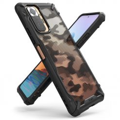 Lacné Kryty | Odolný kryt Ringke Fusion X maskáčovo-čierny – Xiaomi Redmi Note 10 Pro | Lacné Kryty