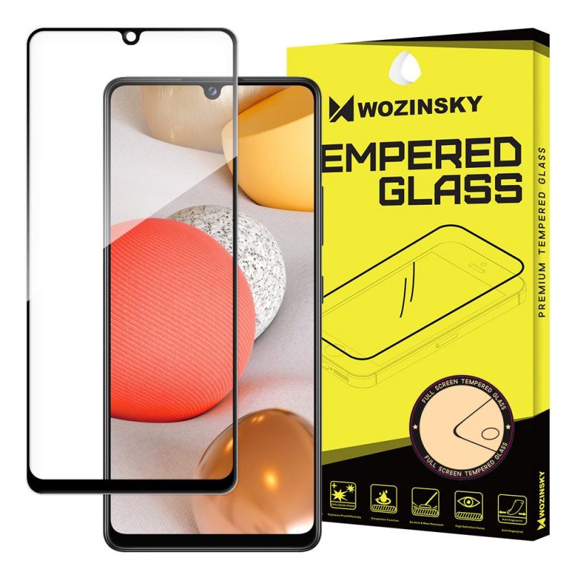 Lacné Kryty | Tvrdené sklo celopovrchové 9H Wozinsky čierne – Samsung Galaxy A42 5G