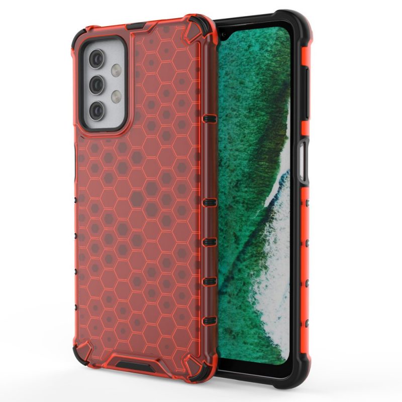 Odolný kryt Honeycomb Armor červený – Samsung Galaxy A32 5G