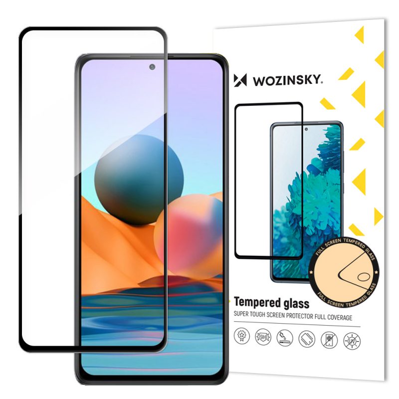 Lacné Kryty | Tvrdené sklo celopovrchové 9H Wozinsky čierne – Xiaomi Redmi Note 10 Pro