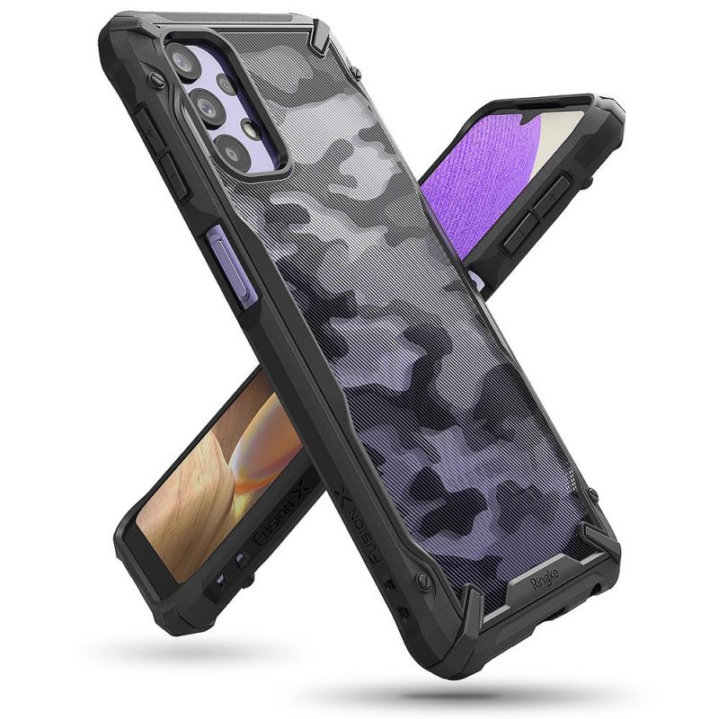 Lacné Kryty | Odolný kryt Ringke Fusion X maskáčovo-čierny – Samsung Galaxy A32 5G