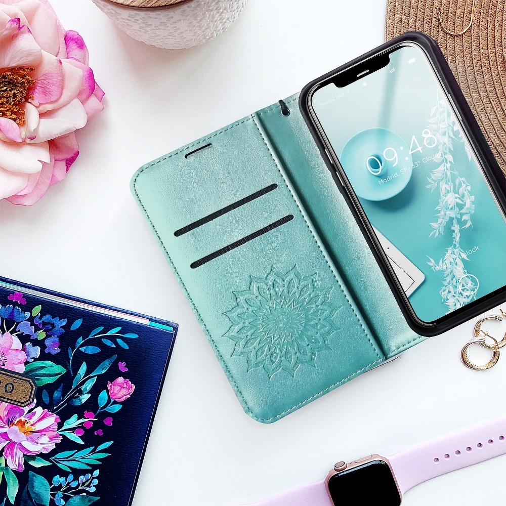 Peňaženkové puzdro Mezzo mandala zelené – Xiaomi Mi 10T / Mi 10T Pro | Lacné Kryty Lacné Kryty | Peňaženkové puzdro Mezzo mandala zelené – Xiaomi Mi 10T / Mi 10T Pro | Lacné Kryty