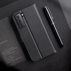 Lacné Kryty | Kožené peňaženkové puzdro Dux Ducis Hivo čierne – Samsung Galaxy S21 | Lacné Kryty