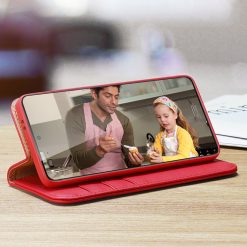Lacné Kryty | Kožené peňaženkové puzdro Dux Ducis Hivo červené – Samsung Galaxy S21+ (S21 Plus) | Lacné Kryty