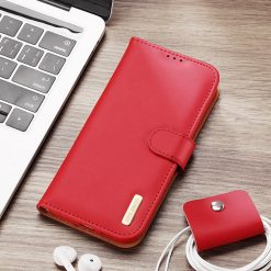Lacné Kryty | Kožené peňaženkové puzdro Dux Ducis Hivo červené – Samsung Galaxy S21+ (S21 Plus) | Lacné Kryty