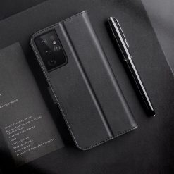 Kožené peňaženkové puzdro Dux Ducis Hivo čierne – Samsung Galaxy S21 Ultra | Lacné Kryty Lacné Kryty | Kožené peňaženkové puzdro Dux Ducis Hivo čierne – Samsung Galaxy S21 Ultra | Lacné Kryty