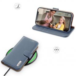 Lacné Kryty | Kožené peňaženkové puzdro Dux Ducis Hivo modré – Apple iPhone 11 | Lacné Kryty
