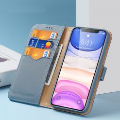 Lacné Kryty | Kožené peňaženkové puzdro Dux Ducis Hivo modré – Apple iPhone 11 | Lacné Kryty