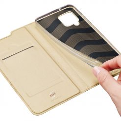 Lacné Kryty | Peňaženkové puzdro Dux Ducis Skin Pro zlaté – Samsung Galaxy A42 5G | Lacné Kryty
