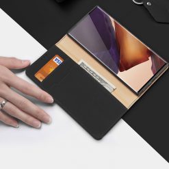 Lacné Kryty | Kožené peňaženkové puzdro Dux Ducis Wish čierne – Samsung Galaxy Note 20 | Lacné Kryty