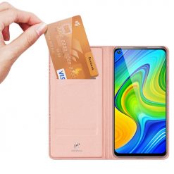 Peňaženkové puzdro Dux Ducis Skin Pro ružové – Xiaomi Redmi Note 9 | Lacné Kryty Lacné Kryty | Peňaženkové puzdro Dux Ducis Skin Pro ružové – Xiaomi Redmi Note 9 | Lacné Kryty